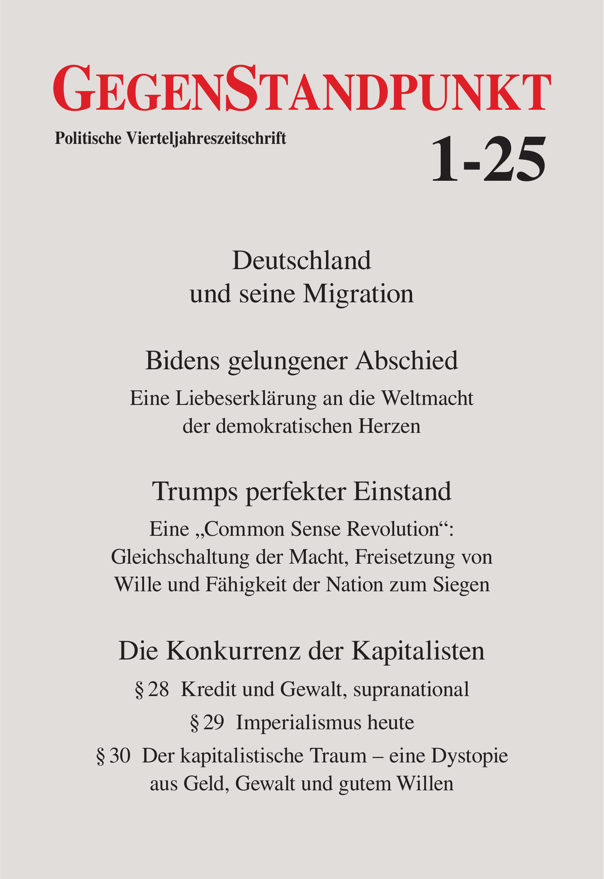 Bild vom Frontcover des aktuellen GegenStandpunkt